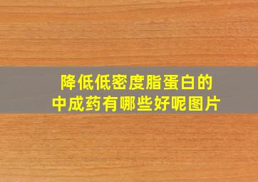 降低低密度脂蛋白的中成药有哪些好呢图片