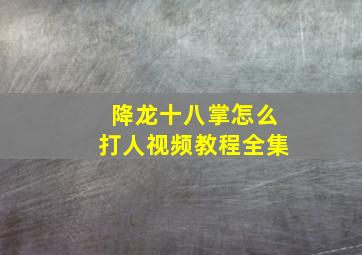 降龙十八掌怎么打人视频教程全集