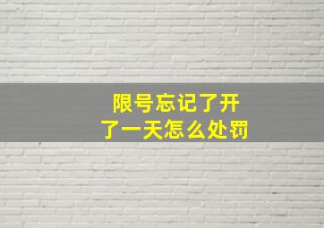 限号忘记了开了一天怎么处罚