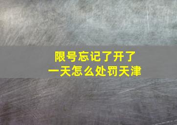 限号忘记了开了一天怎么处罚天津