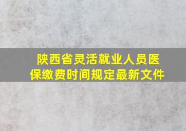 陕西省灵活就业人员医保缴费时间规定最新文件