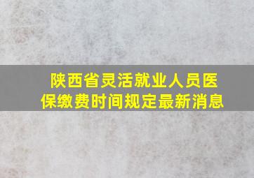 陕西省灵活就业人员医保缴费时间规定最新消息