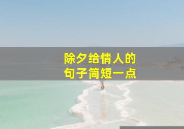 除夕给情人的句子简短一点