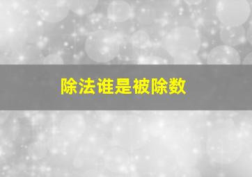 除法谁是被除数