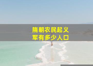 隋朝农民起义军有多少人口