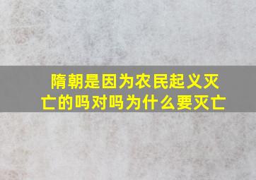 隋朝是因为农民起义灭亡的吗对吗为什么要灭亡