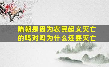 隋朝是因为农民起义灭亡的吗对吗为什么还要灭亡