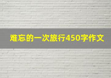 难忘的一次旅行450字作文