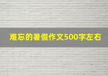 难忘的暑假作文500字左右