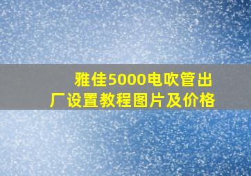 雅佳5000电吹管出厂设置教程图片及价格