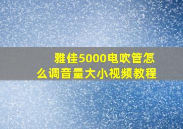 雅佳5000电吹管怎么调音量大小视频教程