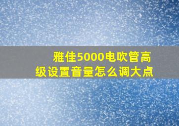 雅佳5000电吹管高级设置音量怎么调大点