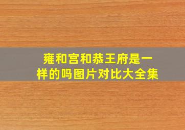 雍和宫和恭王府是一样的吗图片对比大全集