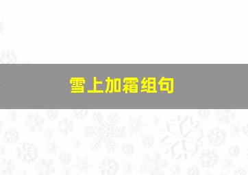 雪上加霜组句