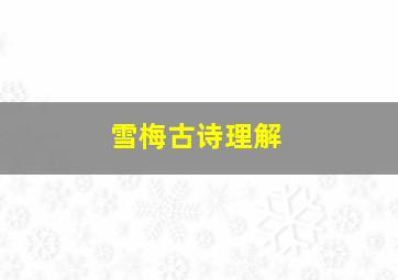 雪梅古诗理解