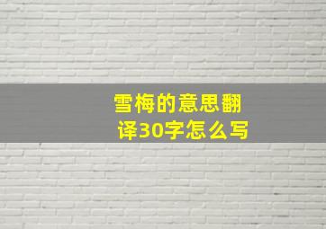 雪梅的意思翻译30字怎么写