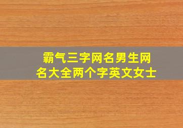 霸气三字网名男生网名大全两个字英文女士