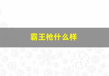 霸王枪什么样