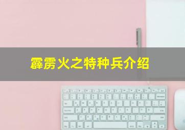 霹雳火之特种兵介绍