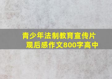 青少年法制教育宣传片观后感作文800字高中