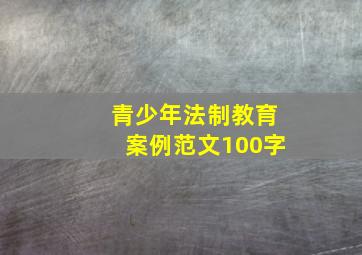 青少年法制教育案例范文100字