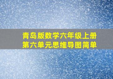 青岛版数学六年级上册第六单元思维导图简单