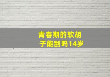 青春期的软胡子能刮吗14岁