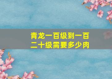 青龙一百级到一百二十级需要多少肉