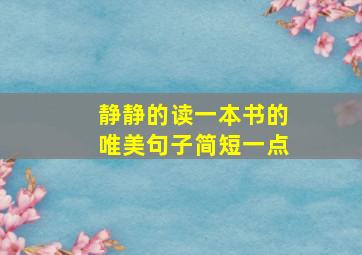 静静的读一本书的唯美句子简短一点