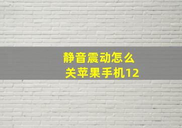 静音震动怎么关苹果手机12