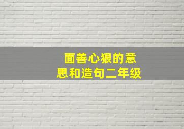 面善心狠的意思和造句二年级