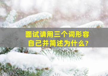 面试请用三个词形容自己并简述为什么?