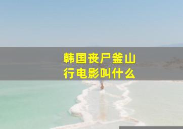 韩国丧尸釜山行电影叫什么