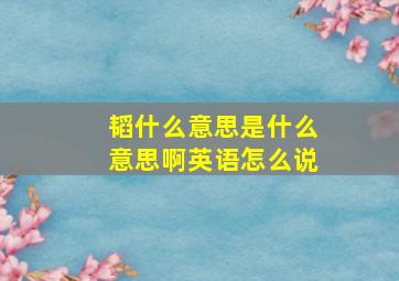 韬什么意思是什么意思啊英语怎么说