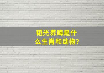 韬光养晦是什么生肖和动物?