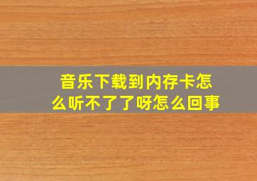 音乐下载到内存卡怎么听不了了呀怎么回事