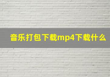 音乐打包下载mp4下载什么