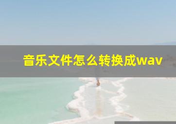 音乐文件怎么转换成wav