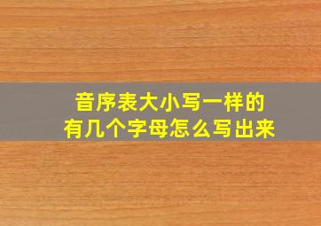 音序表大小写一样的有几个字母怎么写出来