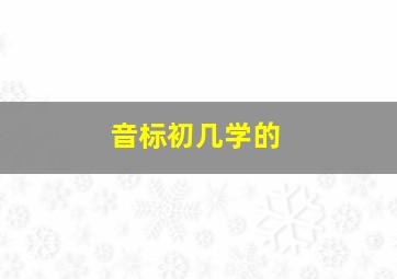 音标初几学的