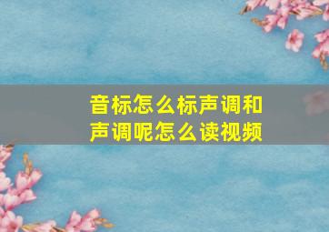 音标怎么标声调和声调呢怎么读视频