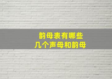 韵母表有哪些几个声母和韵母