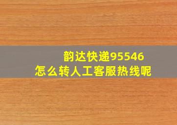 韵达快递95546怎么转人工客服热线呢