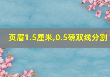 页眉1.5厘米,0.5磅双线分割