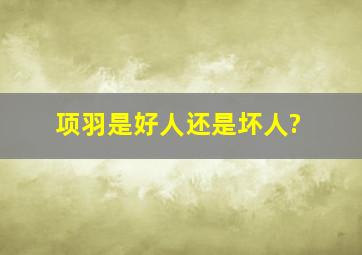 项羽是好人还是坏人?