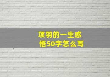 项羽的一生感悟50字怎么写