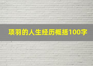 项羽的人生经历概括100字