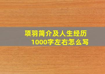 项羽简介及人生经历1000字左右怎么写