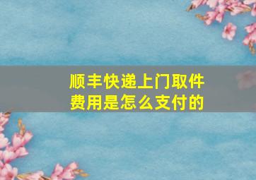 顺丰快递上门取件费用是怎么支付的