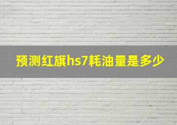 预测红旗hs7耗油量是多少